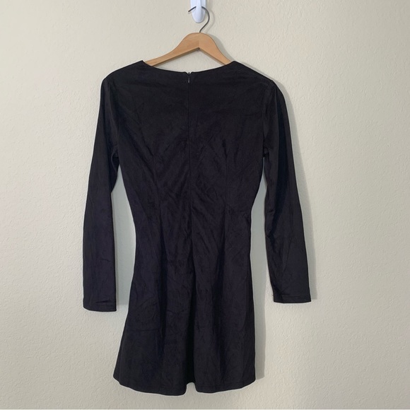 RAGA x Revolve Black Desert Storm Long Sleeve Mini Dress Size XS Lace-Up Front - Picture 9 of 10